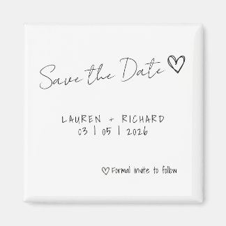 Eenvoudige Save The Date Kaart Magneet