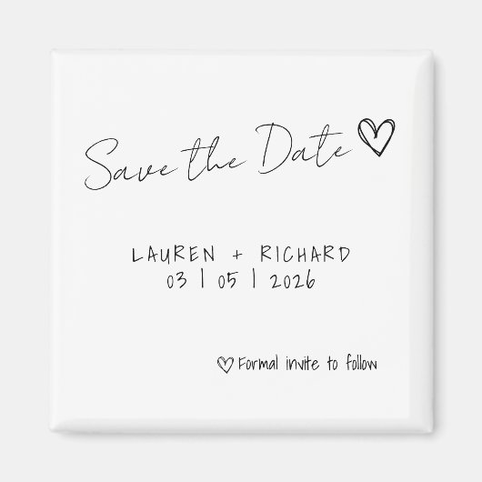 Eenvoudige Save The Date Kaart Magneet (Voorkant)