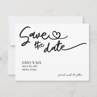 Eenvoudige 'Save the Date'-kaart Save The Date
