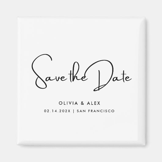 Eenvoudige Save The Date  Magneet (Voorkant)