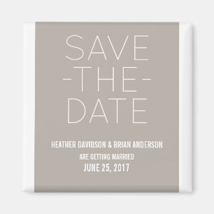 Eenvoudige Save the Date-magneet, Beige Magneet