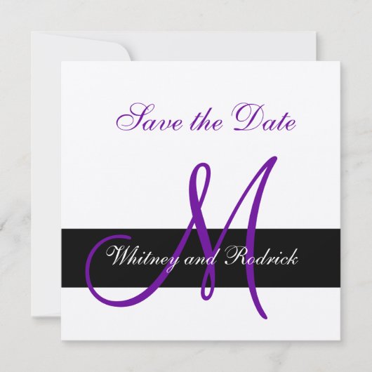 Eenvoudige Save the Date Monogram Aankondigingskaa (Voorkant)