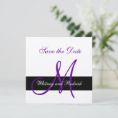 Eenvoudige Save the Date Monogram Aankondigingskaa (Staand voorkant)