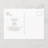 Eenvoudige Save the Date Monogram Houtskool Aankondigingskaart (Achterkant)