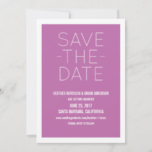 Eenvoudige Save the Date uitnodiging, Fuchsia Kaart