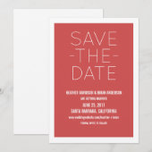 Eenvoudige Save the Date uitnodiging, Rood (Voorkant / Achterkant)