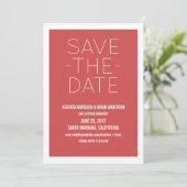 Eenvoudige Save the Date-uitnodiging, Rood Save The Date (Staand voorkant)