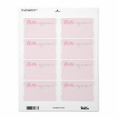 Eenvoudige Scalloped Name Tag - in roze Etiket (Full Sheet)
