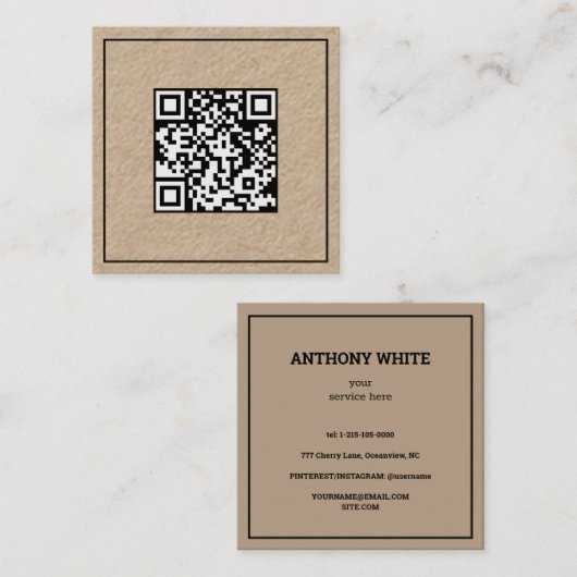 Eenvoudige Scancode QR Contactkaartje (Voorkant / Achterkant)