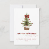 Eenvoudige Scandinavische Corporate Christmas Kaar Kaart (Voorkant)