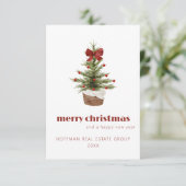 Eenvoudige Scandinavische Corporate Christmas Kaar Kaart (Staand voorkant)