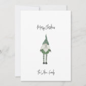 Eenvoudige Scandinavische groene kabouter Vrolijk  Feestdagenkaart (Voorkant)