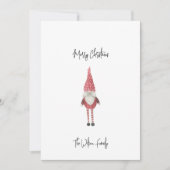 Eenvoudige Scandinavische rode kabouter Vrolijk Ke Feestdagenkaart (Voorkant)