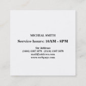 Eenvoudige schaar Barber Vierkante Visitekaartje (Achterkant)