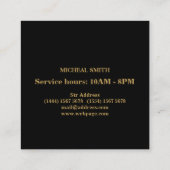 Eenvoudige schaar Barber Vierkante Visitekaartje (Achterkant)