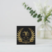 Eenvoudige schaar Barber Vierkante Visitekaartje (Staand voorkant)