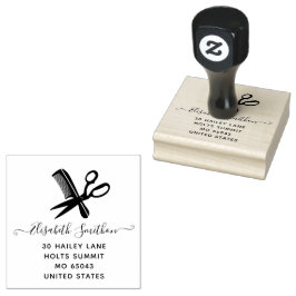 Eenvoudige schaar Hair Comb Hairdresser Profession Rubberstempel