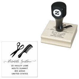 Eenvoudige schaar Hair Comb Hairdresser Profession Rubberstempel