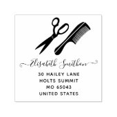 Eenvoudige schaar Hair Comb Hairdresser Profession Zelfinktende Stempel (Design)