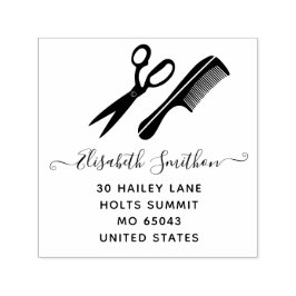 Eenvoudige schaar Hair Comb Hairdresser Profession Zelfinktende Stempel