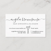 Eenvoudige Schaar Kapsalon Haarstylist Visitekaartje (Achterkant)