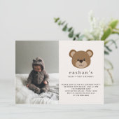 Eenvoudige schattige Barly Een foto 1e verjaardag Kaart (Staand voorkant)