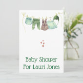 Eenvoudige schattige betaalbare baby shower uitnod kaart (Staand voorkant)
