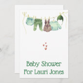 Eenvoudige schattige betaalbare baby shower uitnod kaart (Voorkant / Achterkant)