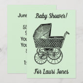 Eenvoudige schattige betaalbare baby shower uitnod kaart (Voorkant / Achterkant)