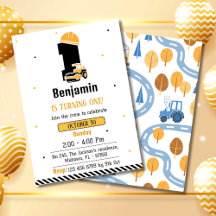 Eenvoudige schattige bouwwagen kinder 1e verjaarda