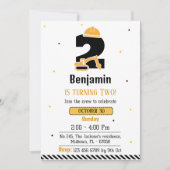 Eenvoudige schattige bouwwagen kinder 2e verjaarda kaart (Voorkant)