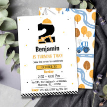 Eenvoudige schattige bouwwagen kinder 2e verjaarda