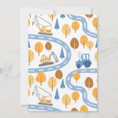 Eenvoudige schattige bouwwagen kinder 8e verjaarda kaart (Achterkant)