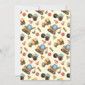 Eenvoudige schattige bouwwagen kinder 8e verjaarda kaart (Achterkant)