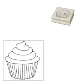 Eenvoudige schattige cupcake rubberen stempel (Gestempeld)