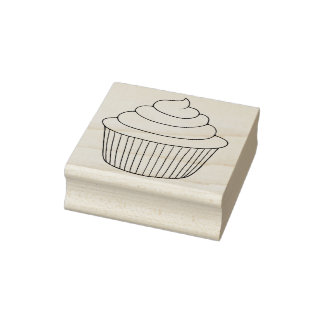 Eenvoudige schattige cupcake rubberen stempel