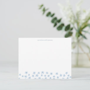 Eenvoudige Schattige Dwaas Bloemen Zachte Blauwe P Notitiekaartje