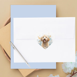 Eenvoudige Schattige Goldendoodle Hond Moderne Wat Hart Sticker
