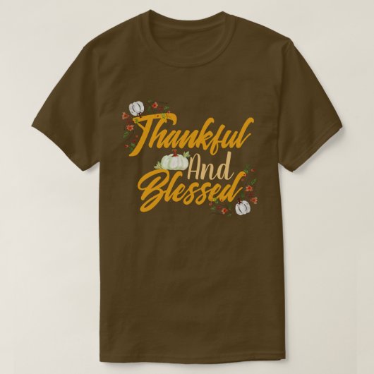 Eenvoudige schattige Happy Thanksgiving pompoen He T-shirt (Design voorkant)