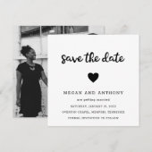 Eenvoudige Schattige Hart Foto Moderne Bruiloft Save The Date (Voorkant / Achterkant)