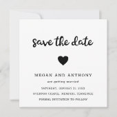 Eenvoudige Schattige Hart Foto Moderne Bruiloft Save The Date (Voorkant)