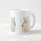 Eenvoudige schattige kat kat dier miauw huisdier V Grote Koffiekop (Voorkant rechts)