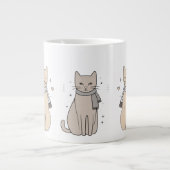 Eenvoudige schattige kat kat dier miauw huisdier V Grote Koffiekop (Voorkant)