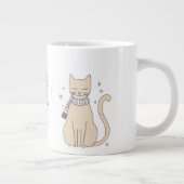 Eenvoudige schattige kat kat dier miauw huisdier V Grote Koffiekop (Rechts)