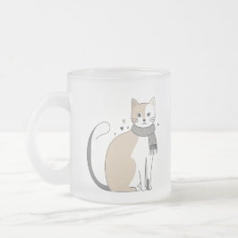 Eenvoudige schattige kat kat dier miauw huisdier V Matglas Koffiemok