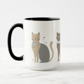 Eenvoudige schattige kat kat dier miauw huisdier V Mok (Links)