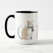 Eenvoudige schattige kat kat dier miauw huisdier V Mok (Links)