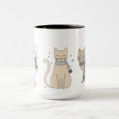 Eenvoudige schattige kat kat dier miauw huisdier V Mok (Midden)