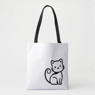 Eenvoudige Schattige Kat Tote Bag