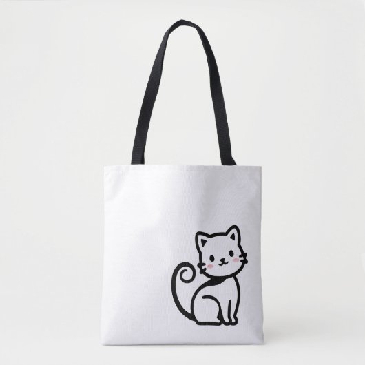 Eenvoudige Schattige Kat Tote Bag (Voorkant)